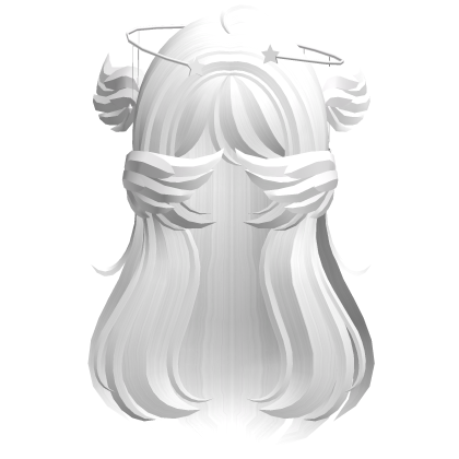 White Angelic Hair W Halo Roblox item
