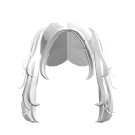 White Messy High Pigtails