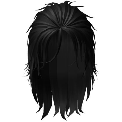  吉 Black Long Protagonist Messy Bun Hair Roblox item