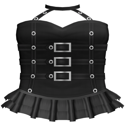 ♡ cute emo buckled dress in black