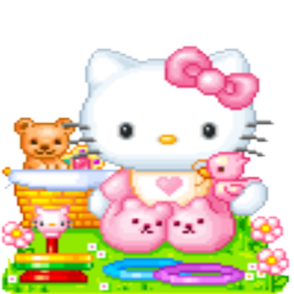 Baby hello kitty playing with toys Roblox decal