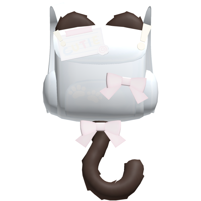♡ kawaii blue kitty backpack w brown tail