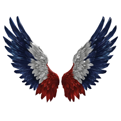 Red White Blue Angel Wings