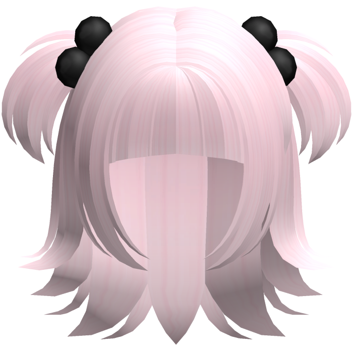 ♡ : fluffy pink wolfcut hair w mini pigtails