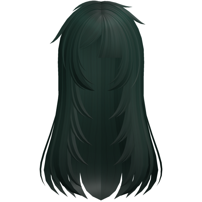 🖤 layered messy fallen angel hair in dark green