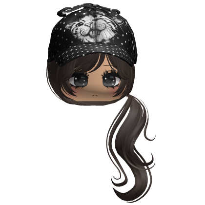 ♡ cute moe girl w black polka dots hat