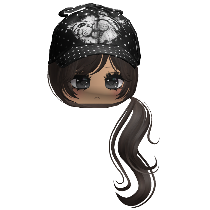 ♡ cute moe girl w black polka dots hat