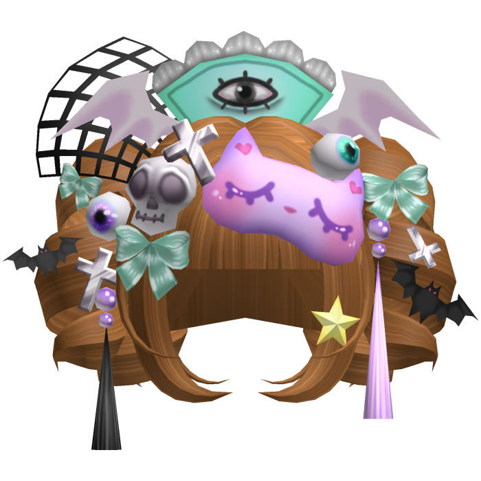 Pastel Goth Spooky Kawaii Pigtail Curls Copper