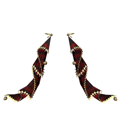 Red Jester Big Bow Lace w Gold Jewels thumbnail