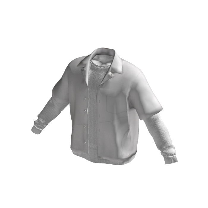 White Layered Button Shirt w/ Longsleeve