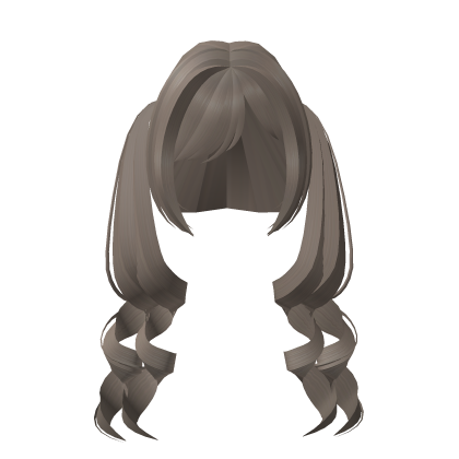 ♡ : long light ash curly doll pigtails Roblox item