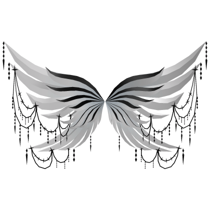 White Black Bejeweled Wings Of the Risen Angel Roblox item