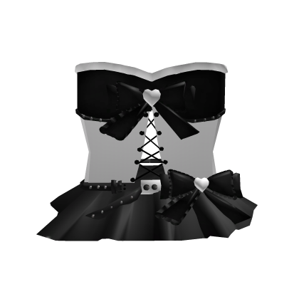 ♡ : goth laced spikes dress & belt 3.0 black/white thumbnail