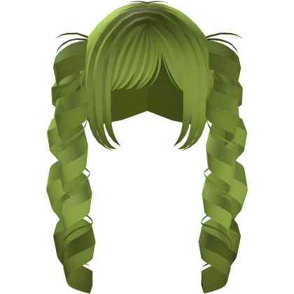 Cute Doll Messy Drill Pigtails in Lime Green
