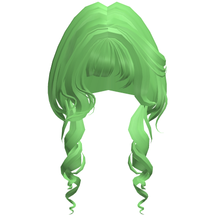 Anime Soft Curly Hair w/ Bangs (Green)