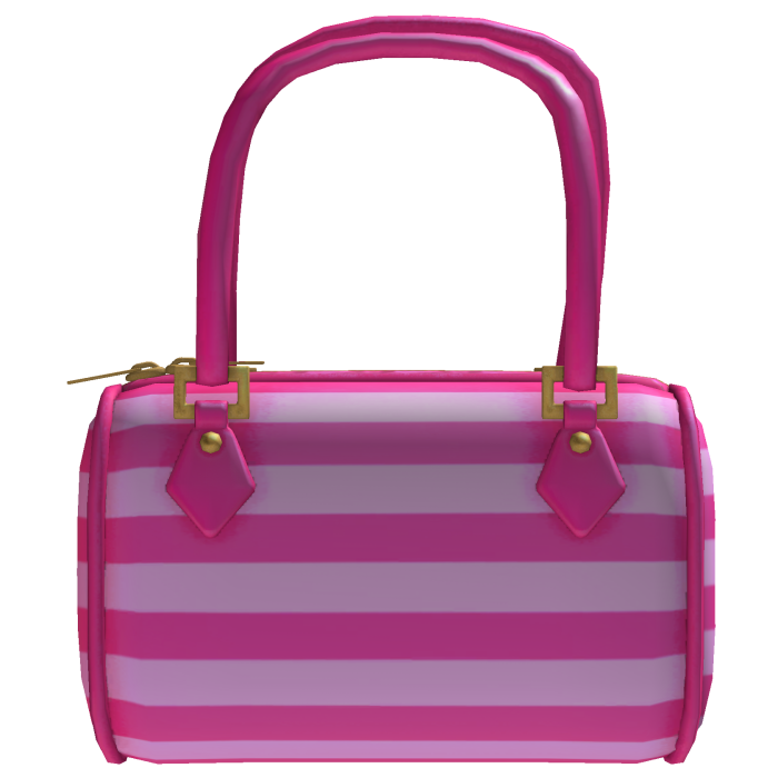 M$| Hot Pink and Light Pink Striped Bag
