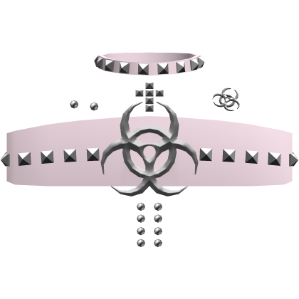 Pink studded side cross top w/ piercings