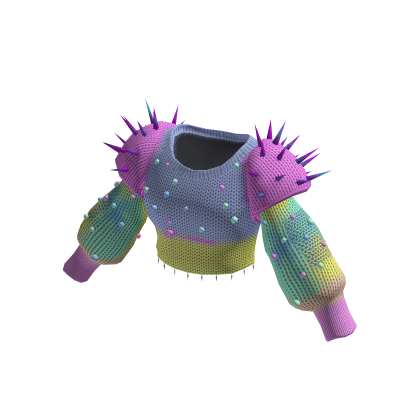 Cold Shoulder Goth And Pastel Crop with Spikes thumbnail