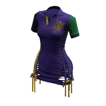 Braided Cutout Polo Dress (Jam)