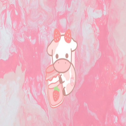 Adorable strawberry cow on camo background  Roblox decal