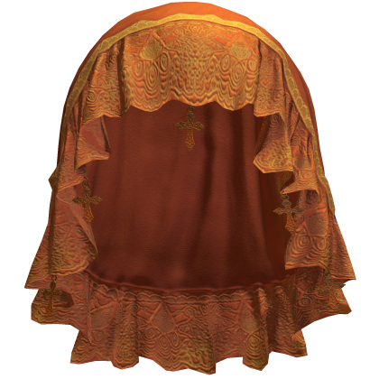 Orange Emo Gothic Lace Veil w/ Charm Roblox item