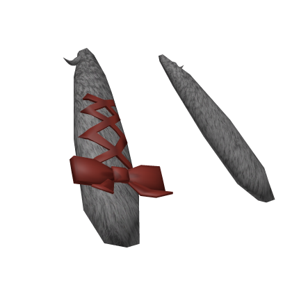 lop-eared gray bunny ear w/ red bow