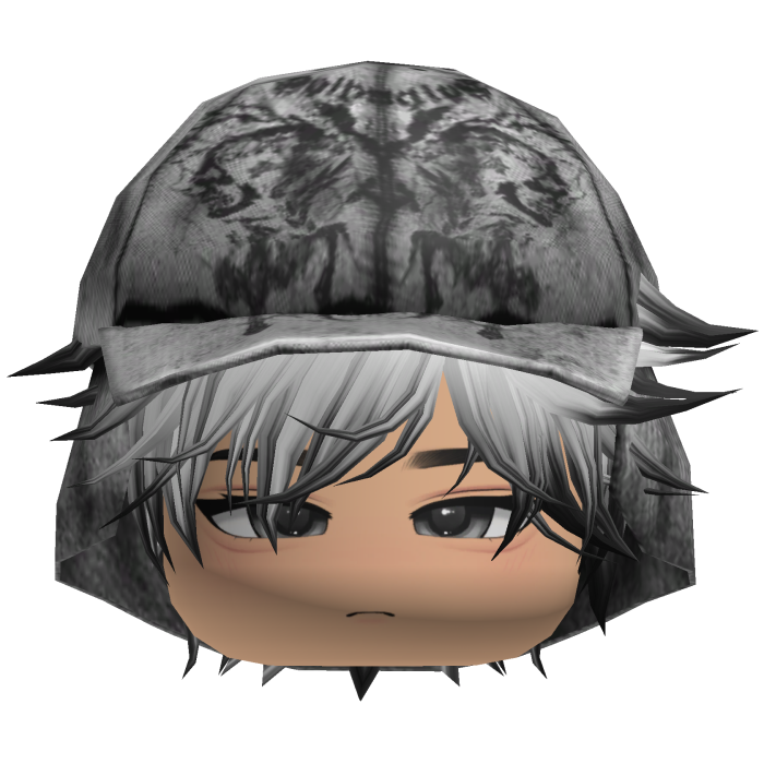Emo Anime Spikey Boy Hair w/ White Hat White Black
