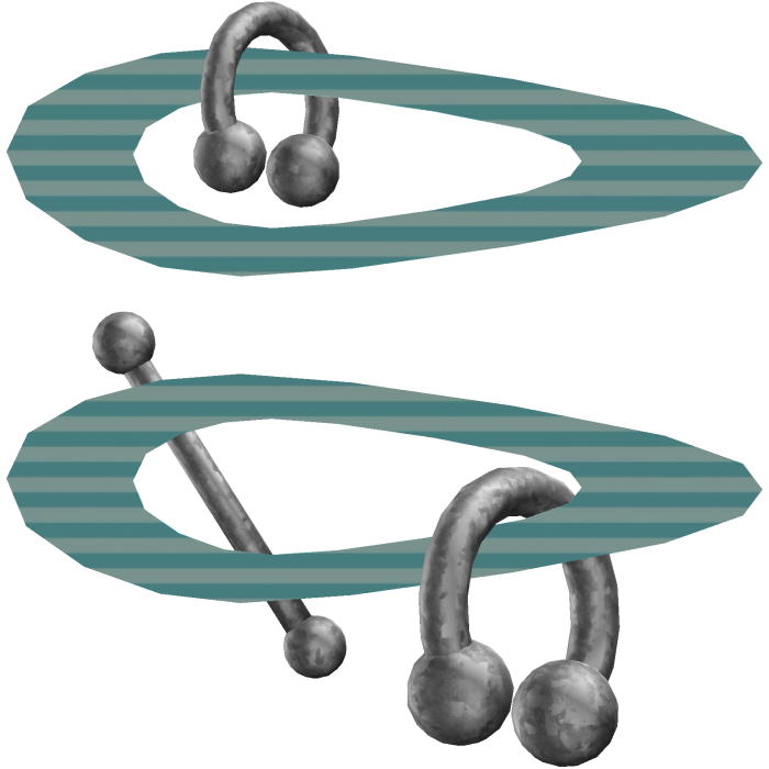 black blue cute emo piercings hair clips moe y2k