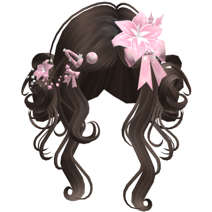 ♡ Christmas Flowery Twin Buns (Brown)