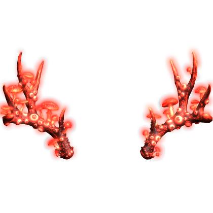 Glowing Weird Core Mushroom Eye Antlers - Red