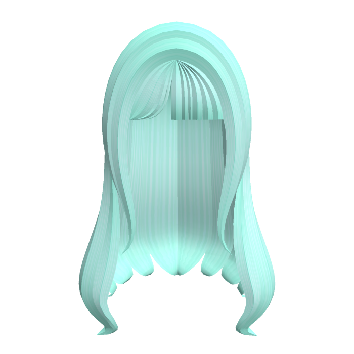 ♡ : cute long straight hair in green mint