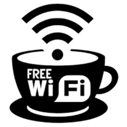 free wifi cafe sign