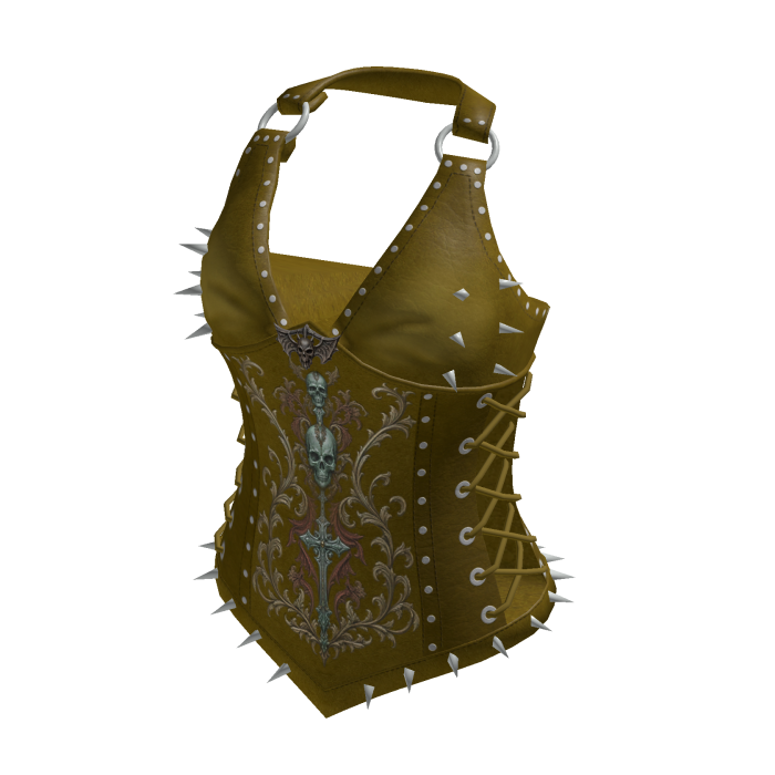 Spiked Ring Strap Corset Top (Olive)