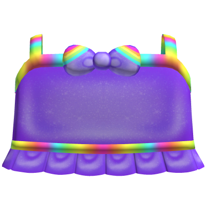 ♡ bright purple rainbow tweencore bow ruffled top Roblox item