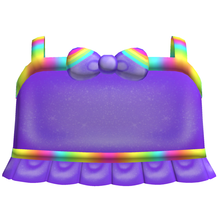 ♡ bright purple rainbow tweencore bow ruffled top