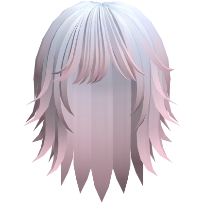 cute messy short moe hair in blue pink Roblox item
