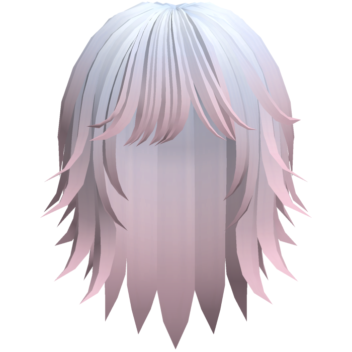 cute messy short moe hair in blue pink