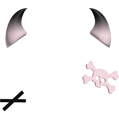 🤍 pretty little imp horns & hair clips pink black