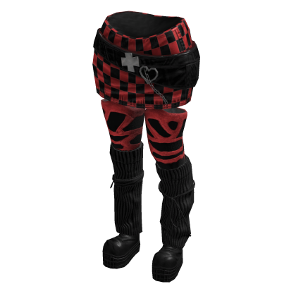 Chic Sporty Ura - Hara Skirt (Red Black)