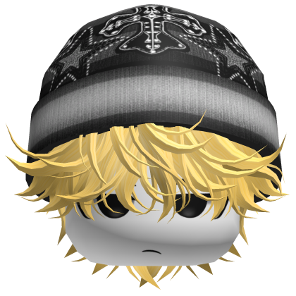 Messy Spikey Hair W/ Skater Beanie Yellow Roblox item