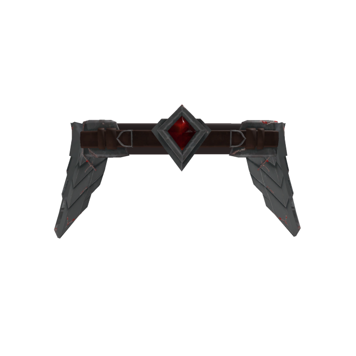 Crimson Gem Waist Belt - Gray & Red