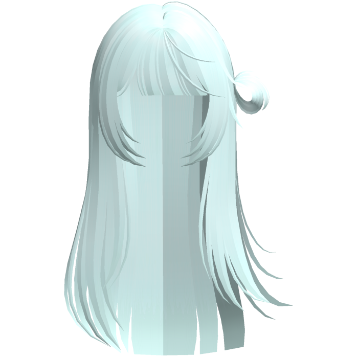 cute wispy windy shoujo bun hair in blue