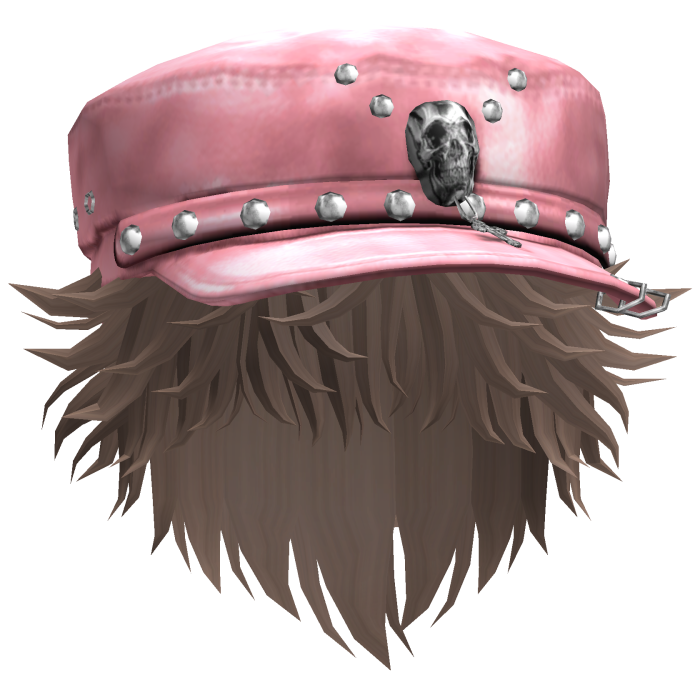 Fluffy Emo Pink Beret Y2K Boy Hair (Brown)