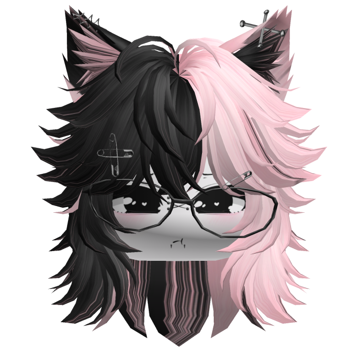 Moe Furry Wolfcut (Black&Pink)