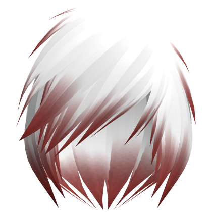 emo scene vkei white red short moe hair