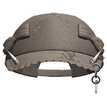 Grunge Anime Eyes Cap (Faded Beige)