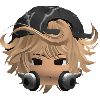 Grunge Moe Light Brown Wavy Hair /w Hat