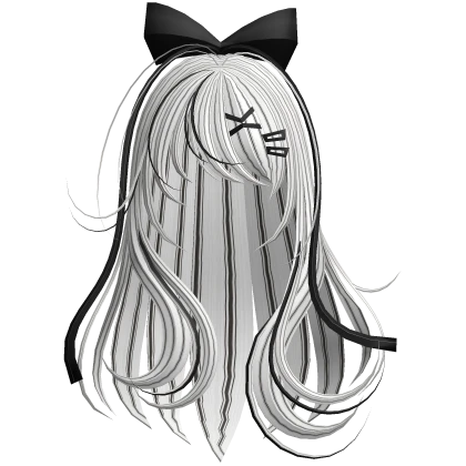 Beautiful Girl with Long Hair, Cute Bow & Lashes Roblox item thumbnail