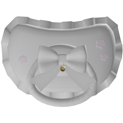 ♡ cute dreamy white bow paw kawaii pacifier  Roblox item