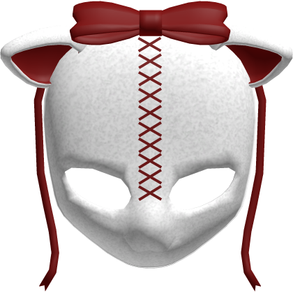♡ : adorable gothic lamb doll head in white/red